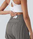 SoftlyZero™ Airy Super High Waisted 2-in-1 Cool Touch Yoga Shorts 5'' with Pockets - Steeple Gray