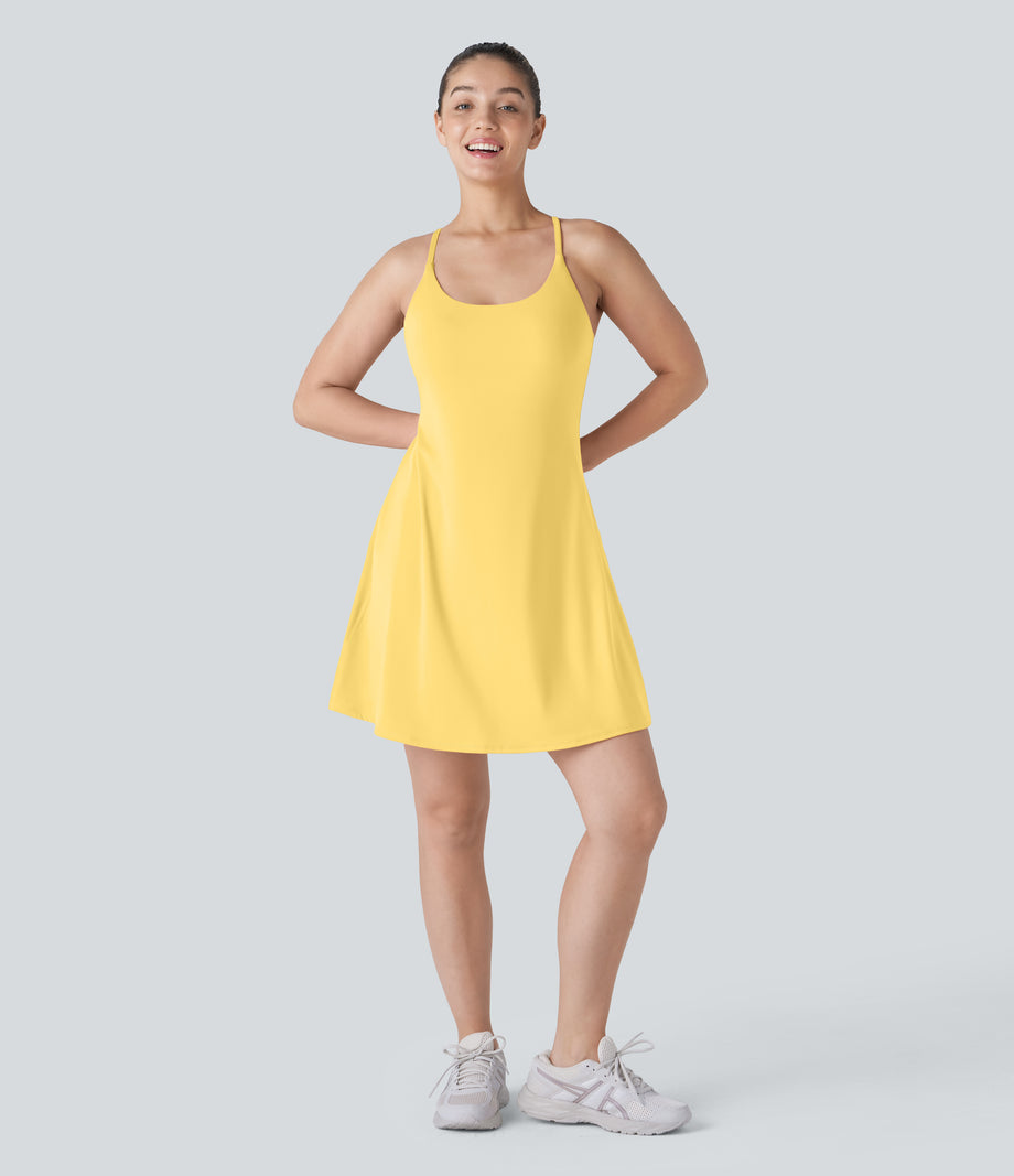 SoftlyZero™ Plush Backless Active Dress-Longer Length-Easy Peezy Edition - Crisp Yellow