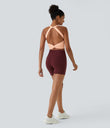 SoftlyZero™ Plush Cut Out Cropped Yoga Tank Top - Apricot Sherbet