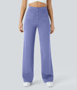 DayStretch High Waisted Pockets Straight Leg Casual Pants - Jacaranda