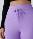 SoftlyZero™ Plush High Waisted Drawstring Pocket Plain Full Length Joggers - Paisley Purple