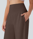 SoftlyZero™ Airy High Waisted Pockets Cool Touch Yoga Bermuda Shorts - Chocolate Martini