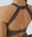 SoftlyZero™ Airy Backless Twisted Cool Touch Dance Active Dress-Easy Peezy Edition - Chocolate Martini
