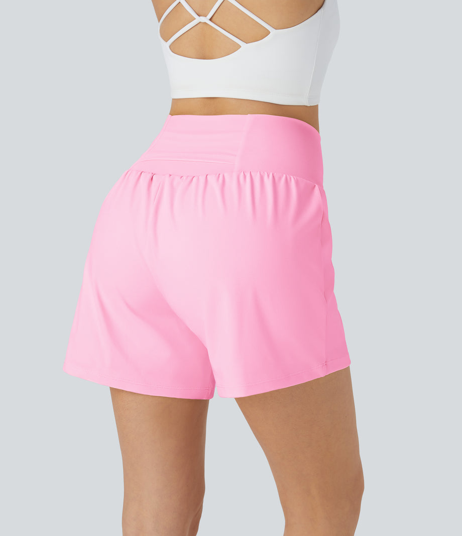 SoftlyZero™ Airy Super High Waisted 2-in-1  Cool Touch Yoga Shorts 5'' with Pockets-Longer Length - Nosegay