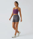 Basic Padded Workout Cropped Low Support Tank Top A-D Cups - Wood Violet