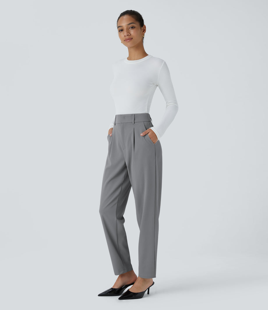 Halara Flex™ High Waisted Pocket Solid Work Tapered Pants - Mockingbird