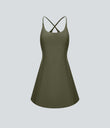 SoftlyZero™ Plush Backless Active Dress - Grass Grey Green