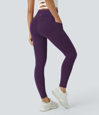 Halara UltraSculpt™ High Waisted Butt Lifting Tummy Control Pocket Shaping Workout Leggings - Blackberry Cordial