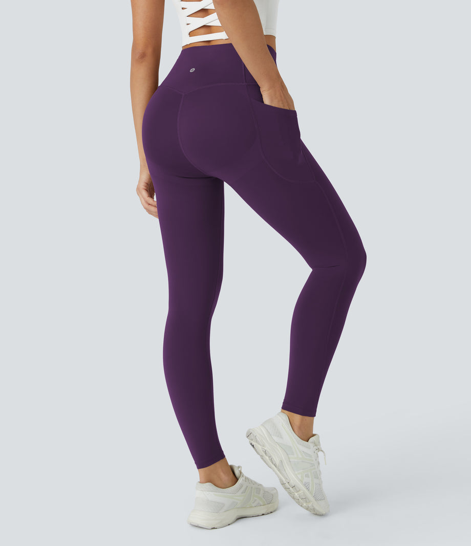 Halara UltraSculpt™ High Waisted Butt Lifting Tummy Control Pocket Shaping Workout Leggings - Blackberry Cordial