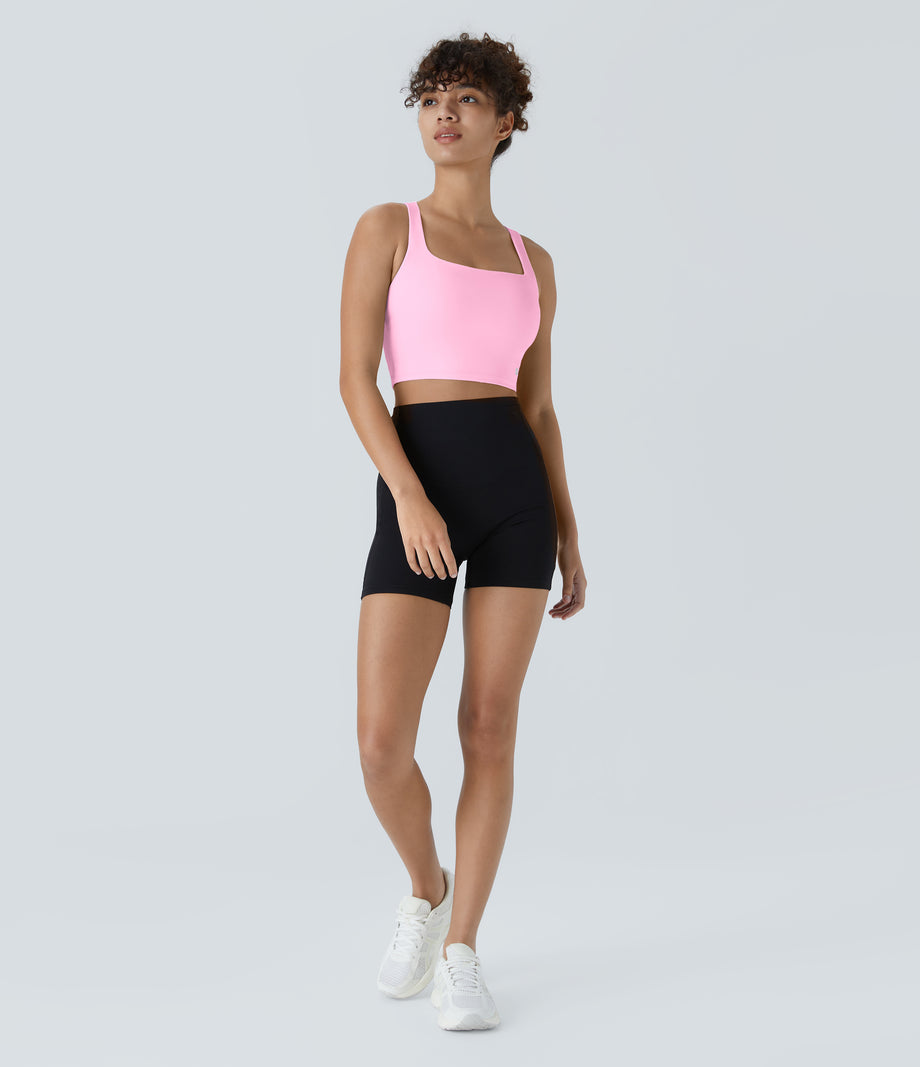 SoftlyZero™ Airy Square Neck Backless Crisscross Cropped Cool Touch Yoga Tank Top-UPF50+ - Nosegay