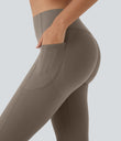 Halara UltraSculpt™ High Waisted Scrunch Butt Lifting Tummy Control Pocket Shaping Capri Training Leggings - Dawn Brown