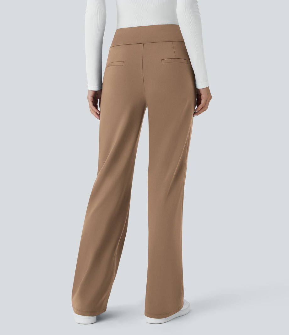 Halara Flex™ DayStretch Mid Rise Side Zipper Pocket Work Flare Pants - Burro