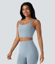 Halara UltraSculpt™ Double Straps Twisted Backless Cropped Yoga Tank Top - Baby Blue