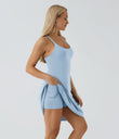 SoftlyZero™ Airy Cut Out 2-in-1 Pocket Cool Touch Longer Active Dress-UPF50+ - Angel Falls