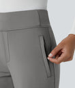 Halara Flex™ DayStretch Mid Rise Side Zipper Pocket Work Flare Pants - Silent Storm