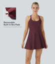 SoftlyZero™ Airy Backless Twisted Cool Touch Dance Active Dress-Easy Peezy Edition - Fig