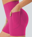 Halara UltraSculpt™ High Waisted Scrunch Butt Lifting Tummy Control Pocket Shaping Workout Biker Shorts 5'' - Fuchsia Purple
