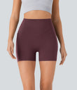 Halara UltraSculpt™ High Waisted Scrunch Butt Lifting Tummy Control Pocket Shaping Workout Biker Shorts 5'' - Evening Red