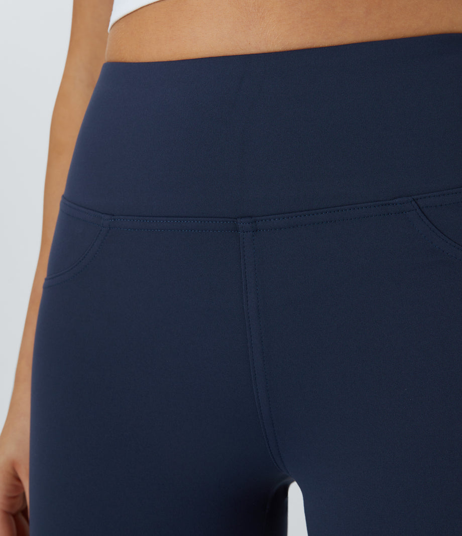 DayStretch High Waisted Pocket Flare Yoga Leggings - Midnight Blue