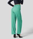 Halara Flex™ High Waisted Zipper Pocket Shirred Straight Leg Work Pants - Spearmint