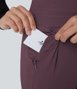 SoftlyZero™ Plush High Waisted Drawstring Pocket Plain Full Length Joggers - Dusky Evening purple