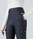 High Waisted Sheen 7/8 Leggings with Pockets - Blue Nights