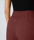 Halara Flex™ High Waisted Zipper Pocket Shirred Straight Leg Work Pants - Biking Red