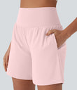 SoftlyZero™ Airy Super High Waisted 2-in-1 Cool Touch Yoga Shorts 7" with Pockets - Primrose Pink