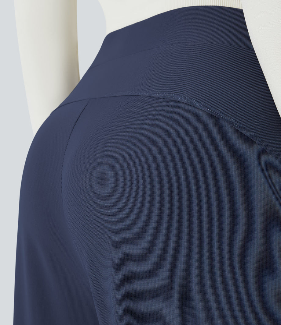 Halara Flex™ High Waisted Body Sculpt Waist-Slimming Pocket Wide Leg Micro Waffle Work Pants - Mood Indigo