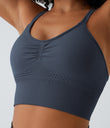 OneForm Seamless Flow Low Support Ruched Double Straps Sports Bra A-D Cups - Spellbound