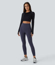 SoftlyZero™ Plush Thermal High Waisted Tummy Control Pocket Workout Leggings - Overture