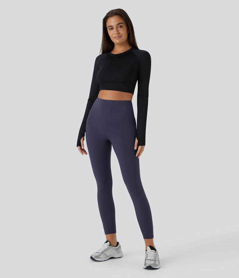 SoftlyZero™ Plush Thermal High Waisted Tummy Control Pocket Workout Leggings - Overture