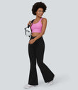 Halara Flex™ High Waisted Crossover Pocket Washed Casual Jeans - Black Denim