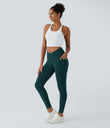 SoftlyZero™ Crossover Pocket Plain Leggings-UPF50+ - Viridian