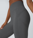 OneForm Seamless Flow High Waisted Ruched 7/8 Yoga Leggings - Eiffel Tower