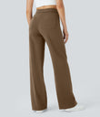DayStretch High Waisted Pockets Straight Leg Casual Pants - Sepia