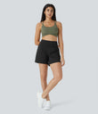 SoftlyZero™ Airy Super High Waisted 2-in-1  Cool Touch Yoga Shorts 5'' with Pockets-Longer Length - Black