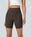 Halara UltraSculpt™ High Waisted Tummy Control Pocket Shaping Training Biker Shorts 7'' - Hot Fudge