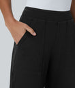 Halara Flex™ Mid Rise Pockets Straight Leg Casual Cargo Jeans - Black Denim