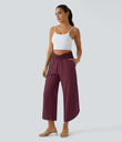 Breezeful™ High Waisted Crossover Quick Dry Resort Pants with Pockets - Amaranth