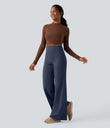 DayStretch High Waisted Tummy Control Wide Leg Baggy Yoga Pants with Pockets - Midnight Blue