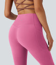 Halara UltraSculpt™ High Waisted Tummy Control Pocket Shaping Yoga Bootcut Leggings - Pink Power
