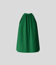 Keyhole Back Halter Sleeveless Curved Hem Work Blouse - Abundant Green