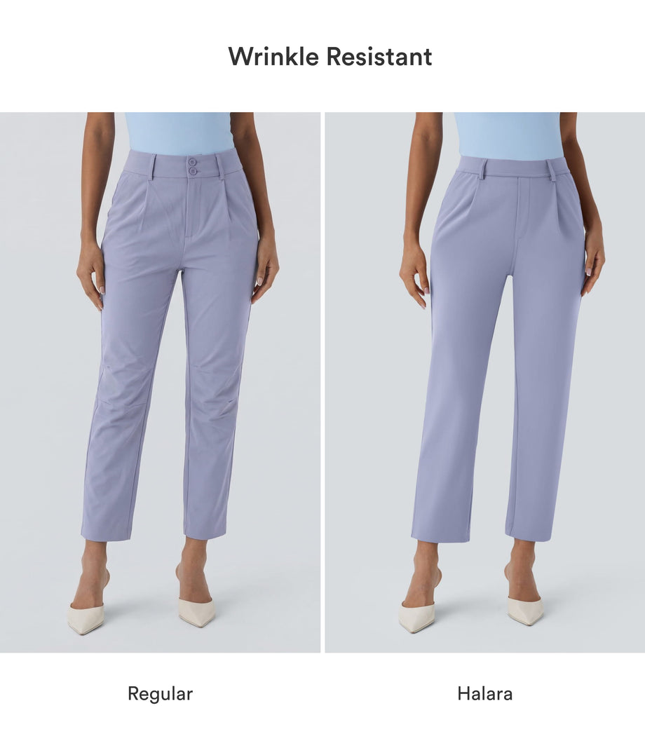 Halara Flex™ DayStretch High Waisted Pocket Ankle Length Tapered Work Pants - Icelandic Blue