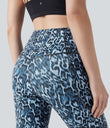 Halara UltraSculpt™ Leopard Print High Waisted Tummy Control Yoga Leggings with Pockets - Black and Blue Leopard