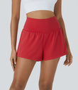 SoftlyZero™ Airy Super High Waisted 2-in-1 Cool Touch Yoga Shorts with Pockets - Salsa