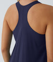 Breezeful™ Backless Racerback Side Pocket High Low Flowy Midi Quick Dry Casual Dress - Patriot Blue