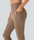 Halara UltraSculpt™ High Waisted Scrunch Butt Lifting Tummy Control Pocket Shaping Yoga Bootcut Leggings - Woodsmoke
