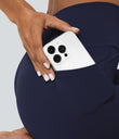 SoftlyZero™ Crossover Pocket Plain Leggings-UPF50+ - Peacoat