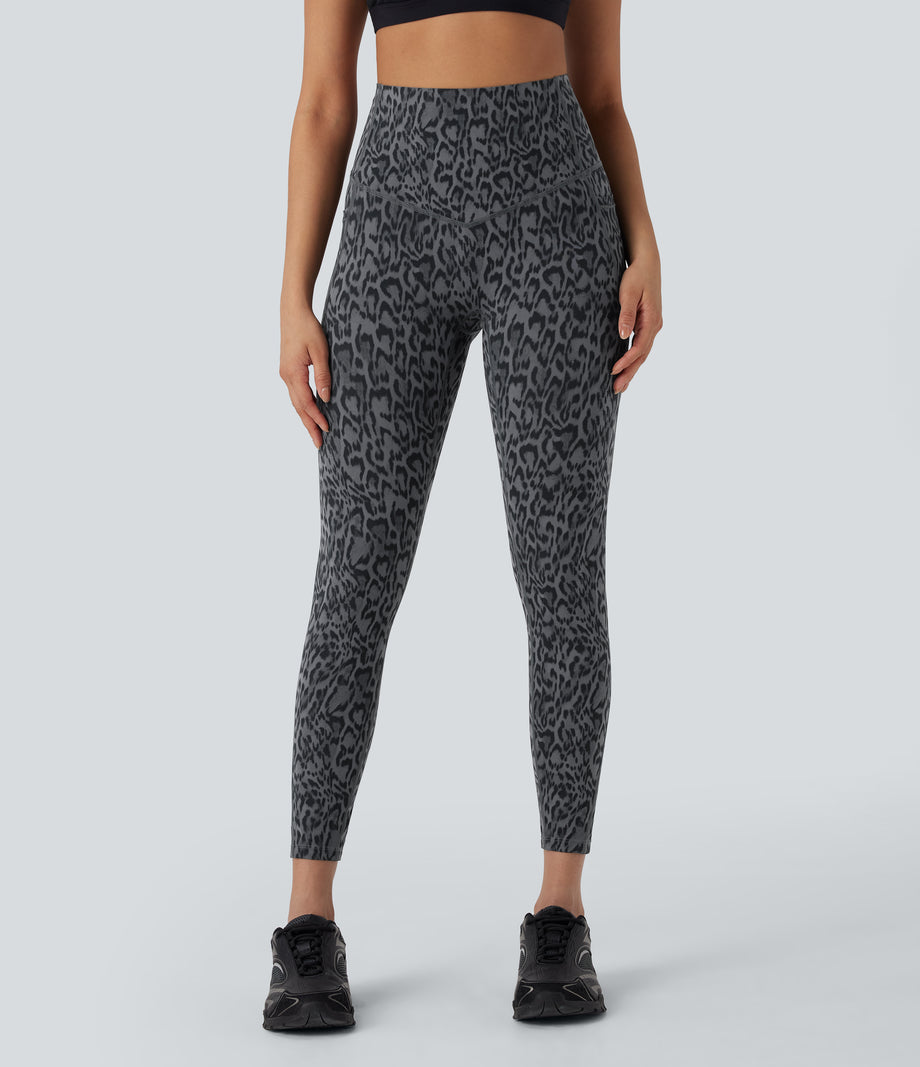 Halara UltraSculpt™ Leopard Print High Waisted Tummy Control Yoga Leggings with Pockets - Shadow Leopard